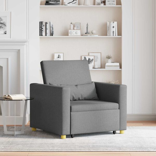 vidaXL Pull out Sofa Bed Single Dark grey 90 x 165 x 87 cm Fabric