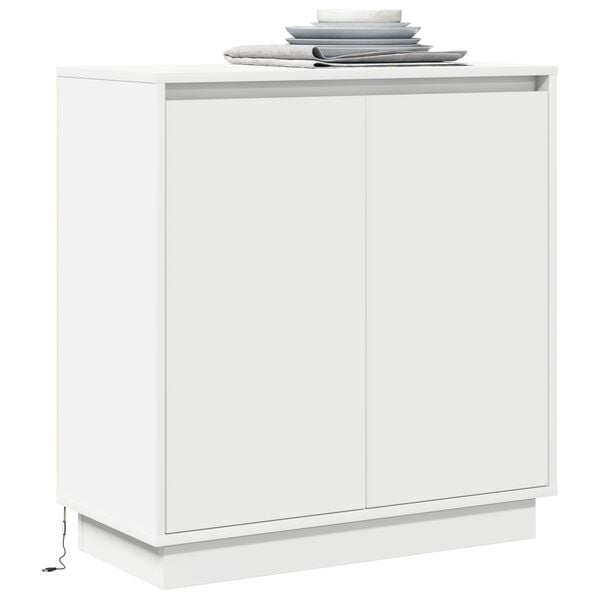 vidaXL LED Sideboard with Door White 71 x 34.5 x 75 cm Engineered Wood