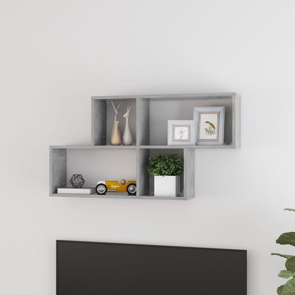 vidaXL Wall Shelf Concrete Grey 100x18x53 cm Engineered Wood