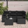 vidaXL Sofa Set with Cushion with Storage 5 pcs Black Poly Rattan