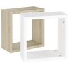 vidaXL Wall Cube Shelves 2 pcs White and Sonoma Oak 30x15x30 cm