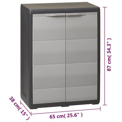 vidaXL Garden Storage Cabinet with 1 Shelf Black and Grey