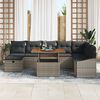 vidaXL Garden Sofa Set with Cushion 9 pcs Grey Poly Rattan