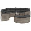 vidaXL 3 Piece Garden Sofa Set Half-Round Grey Poly Rattan