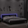 vidaXL Bed Frame with LED without Mattress Black 180x200 cm Super King