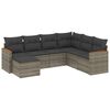 vidaXL 7 Piece Garden Sofa Set with Cushions Grey Poly Rattan