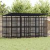vidaXL Outdoor Dog Kennel with Roof Steel 7.37 m&sup2;
