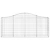 vidaXL Arched Gabion Baskets 10 pcs 200x30x80/100 cm Galvanised Iron