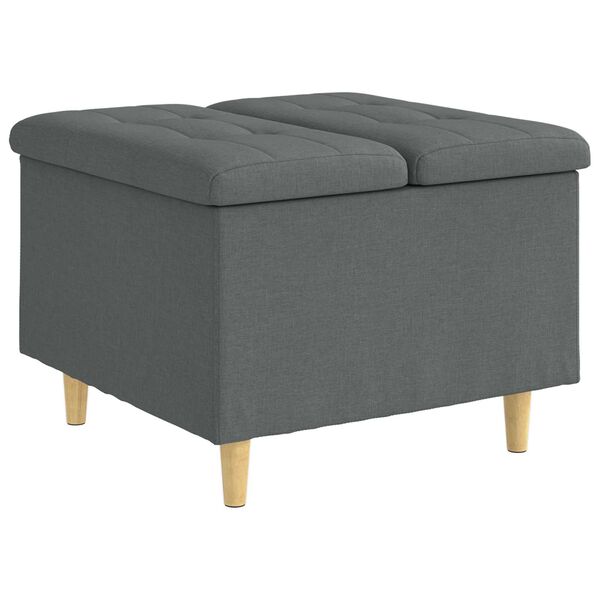 vidaXL Button Stool with Cushion Dark Grey 60 x 60 x 45 cm Fabric