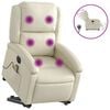 vidaXL Electric Stand up Massage Recliner Chair Cream Faux Leather