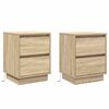 vidaXL Bedside Cabinet with Drawer 2 pcs Sonoma Oak 39 x 34.5 x 50 cm