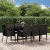 vidaXL 9 Piece Garden Dining Set with Cushions Black Poly Rattan