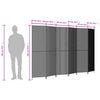 vidaXL Room Divider 6 Panels Black Poly Rattan