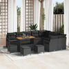 vidaXL Garden Sofa Set with Cushion with Storage 13 pcs Black