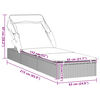 vidaXL Sunbed with Foldable Roof Black 213x63x97 cm Poly Rattan