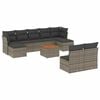 vidaXL 10 Piece Garden Sofa Set with Cushions Grey Poly Rattan