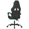 vidaXL Gaming Chair with Footrest Black and Green Faux Leather