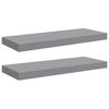 vidaXL Floating Wall Shelves 2 pcs Grey 60x23.5x3.8 cm MDF