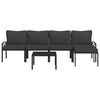 vidaXL 6 Piece Garden Lounge Set with Grey Cushions Steel