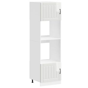 vidaXL Oven Cabinets 2 pcs "Lucca" Gloss White Engineered Wood