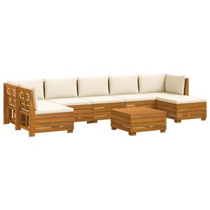 vidaXL 8 pcs Outdoor Sofa Set Solid Acacia Wood Brown