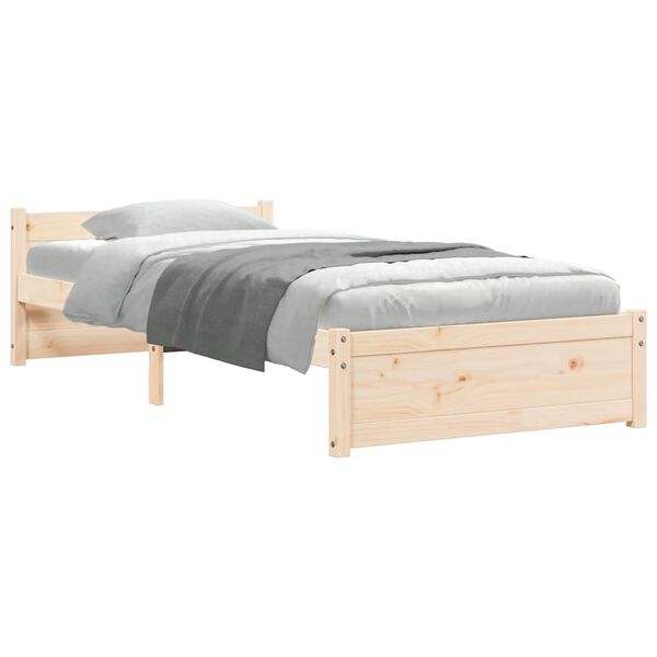 vidaXL Bed Frame without Mattress Solid Wood 90x190 cm Single Single