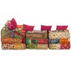 vidaXL 4-Seater Modular Pouffe Patchwork Fabric