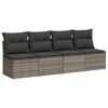 vidaXL 10 Piece Garden Sofa Set with Cushions Grey Poly Rattan
