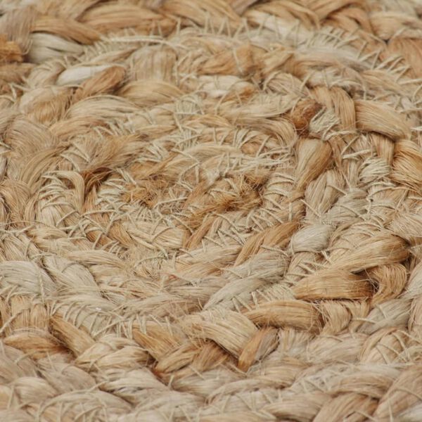vidaXL Area Rug Braided Design Jute 90 cm Round