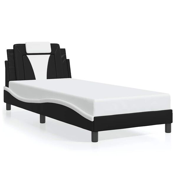 vidaXL Bed Frame "Viana" without Mattress Black and White 90x190 cm Faux Leather