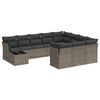 vidaXL 11 Piece Garden Sofa Set with Cushions Grey Poly Rattan