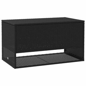 vidaXL Outdoor Cushion Box Black 100x55x55,5 cm Poly Rattan