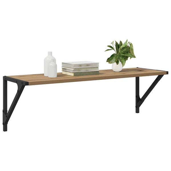 vidaXL Wall Shelves with Shelf 2 pcs Artisan Oak 80 x 25 x 25.5 cm