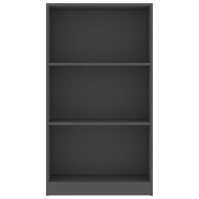 vidaXL 3-Tier Book Cabinet Grey 60x24x109 cm Engineered Wood
