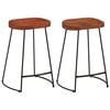 vidaXL Bar Stool | Set of 2 | Natural Mango Wood | Solid Mango Wood | Standard
