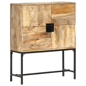 vidaXL Highboard | Brown and black | Solid mango wood | 80 cm x 30 cm x 100 cm