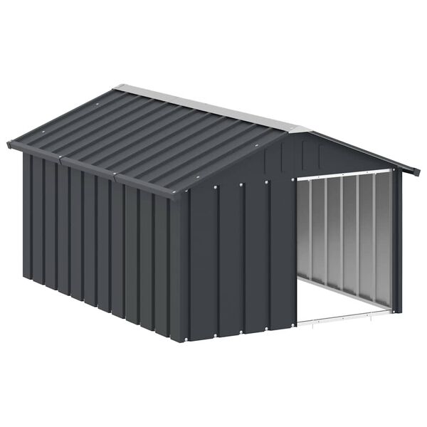 vidaXL Dog House Anthracite 116.5x153x81.5 cm Galvanised Steel
