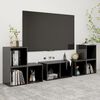 vidaXL 6 Piece TV Cabinet Set High Gloss Grey Engineered Wood