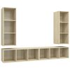 vidaXL Wall-mounted TV Cabinets 4 pcs Sonoma Oak Engineered Wood