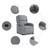 vidaXL Electric Recliner Chair Light Grey Fabric