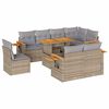 vidaXL 9 Piece Garden Sofa Set with Cushions Beige Poly Rattan Acacia