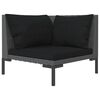 vidaXL Garden Sofa with Cushions Half Round Poly Rattan