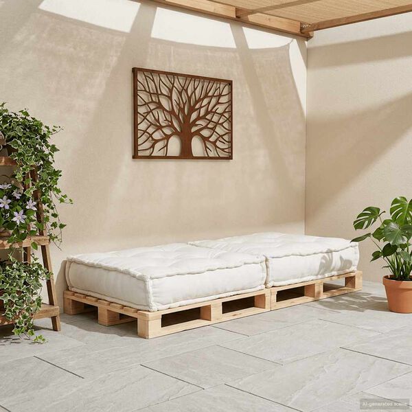 vidaXL Modular Sofa Unit Cream 70x70x36 Fabric