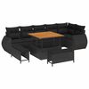 vidaXL Garden Sofa Set 9 pcs Black Poly Rattan