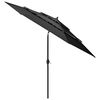 vidaXL 3-Tier Garden Parasol with Aluminium Pole Anthracite 3 m