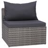 vidaXL 5 Piece Garden Sofa Set with Cushions & Pillows Poly Rattan Grey
