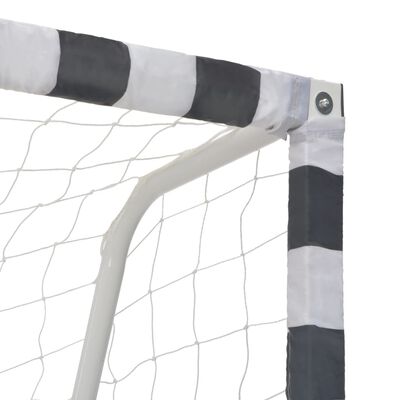 vidaXL Soccer Goal 300x160x90 cm Metal Black and White