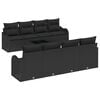 vidaXL Garden Sofa Set 9 pcs Black Poly Rattan and Steel and Glass