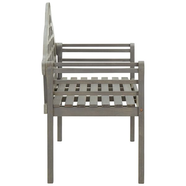 vidaXL Garden Queen Bench with Cushion 135 cm Solid Acacia Wood Grey