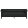 vidaXL Chesterfield Sofa 3-Seater Black Fabric